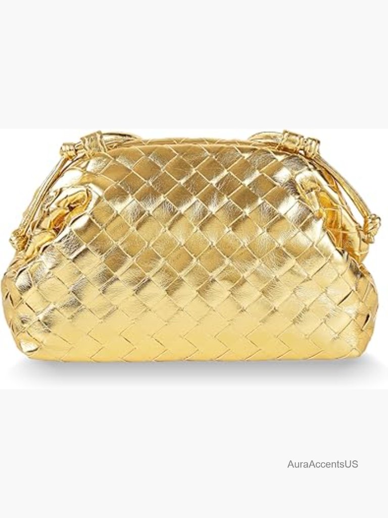 Woven Clutch Purse Pu Leather Small Square Handbag Crossbody Bag